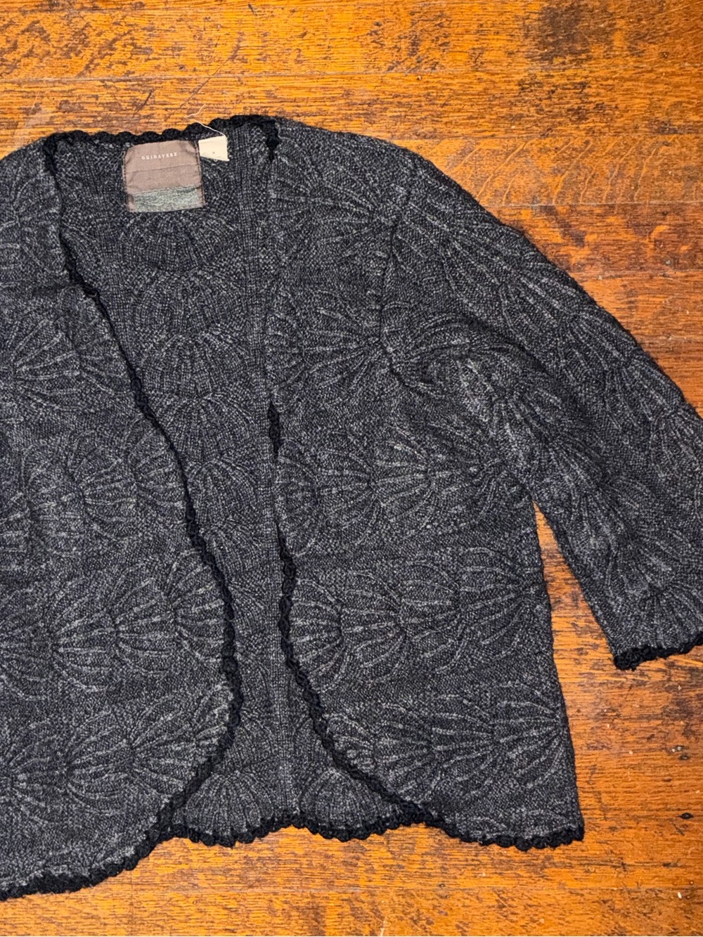 Guinevere Vintage Anthropologie Scalloped Open-Front Women's Sweater Cardigan